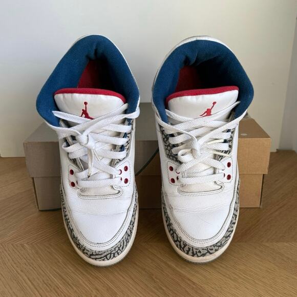 Nike Air Jordan 3 Retro ‘True Blue’ Kids Sneakers - SZ 7 Y- 8.5 W - Picture 3 of 13